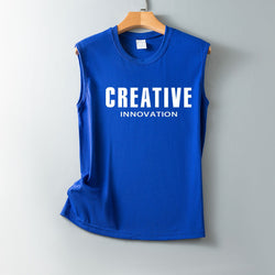 New Letter CREATIVE Printed Loose Crew Neck Sleeveless Vest