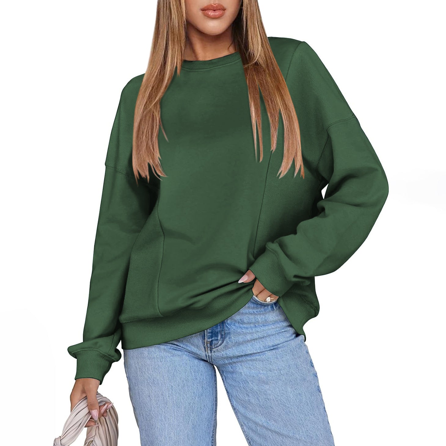 Loose casual style trend hot-selling new round neck pullover long sleeve fashion sweater women