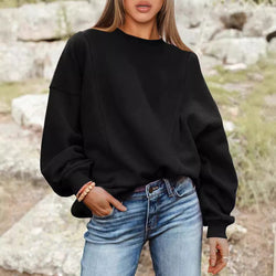 Loose casual style trend hot-selling new round neck pullover long sleeve fashion sweater women