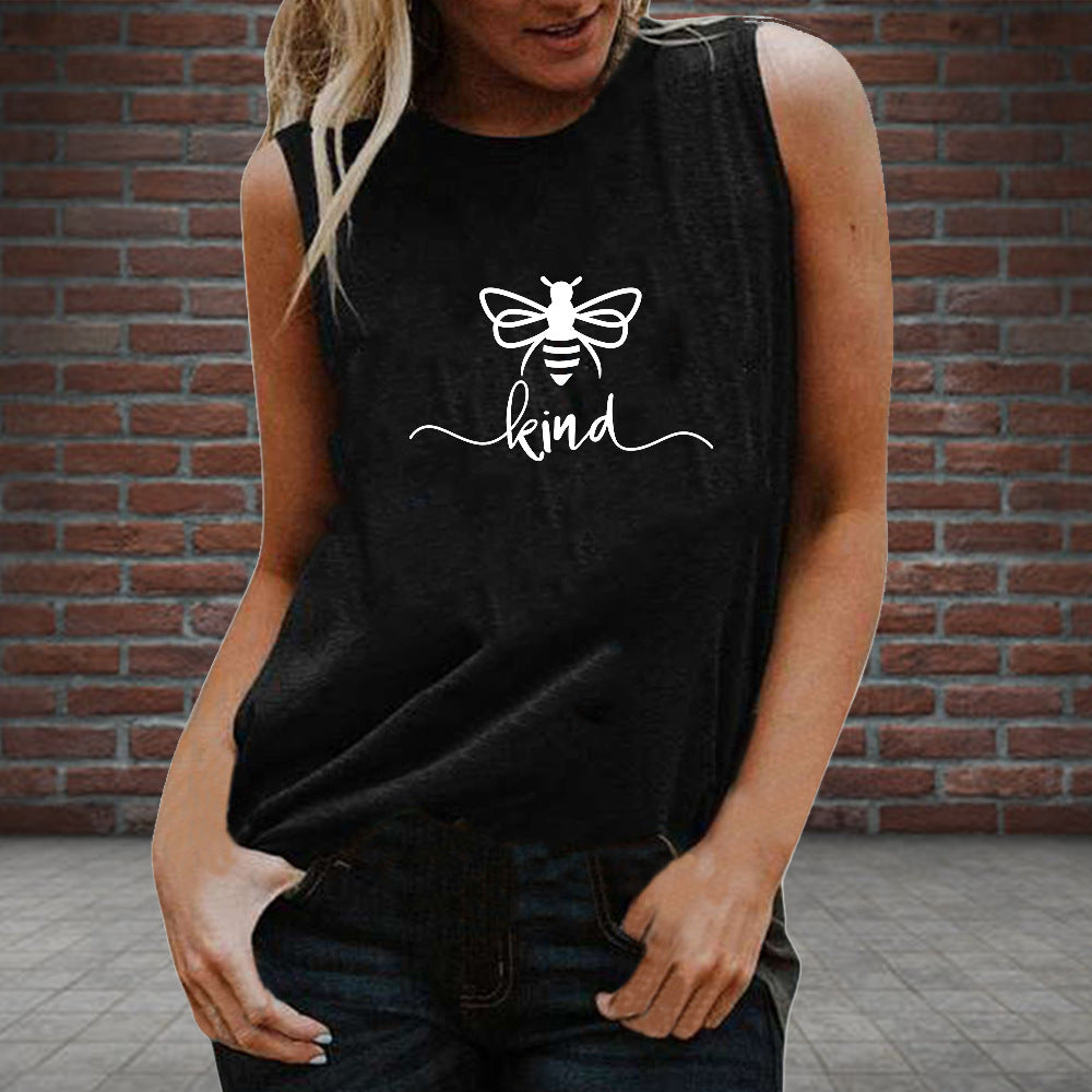 Ladies KIND Dragonfly Pattern Fresh and Sweet Ladies Pullover Sleeveless Vest