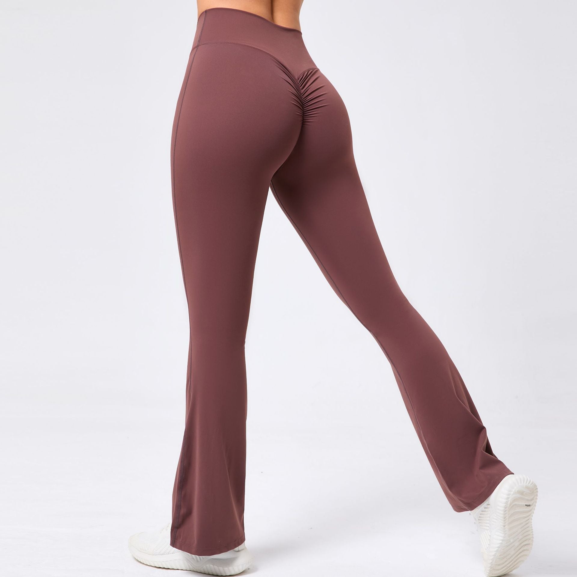 Wide Leg Tight Naked Hip Lift Yoga Flared Pants Dance High Waist Micro Pull Fitness Pants