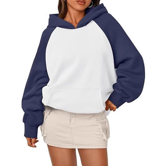 Women's pullover shoulder matching sweatshirt Y2K sweater