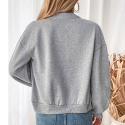 Zipper sweater new velvet thickened solid color sweater jacket women