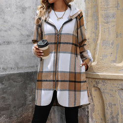 Long jacket loose casual hooded jacket women