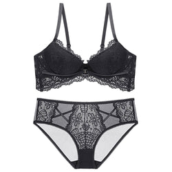 Cross-border French sexy pure desire lace bra, small breasts gather and breathable women's anti-sagging inner lace underwear set