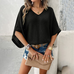 Spring and summer casual loose hollow sweater