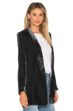 Golden velvet blazer slim fashion simple casual versatile cardigan jacket