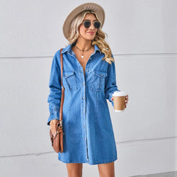 Loose wash denim dress top medium dress