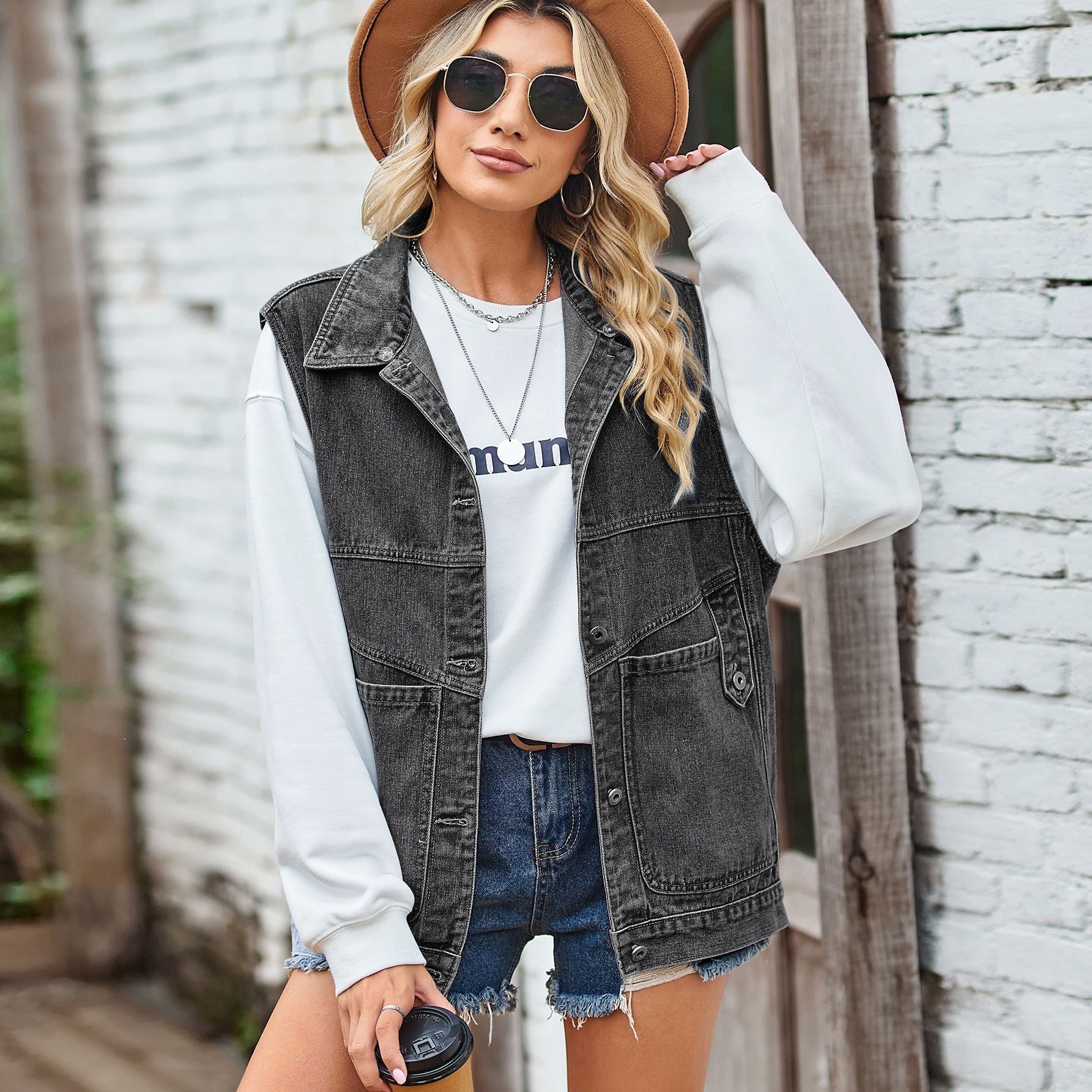 New loose denim vest vest casual vest wish tide