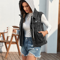 New washed classic style, denim vest vest top for women