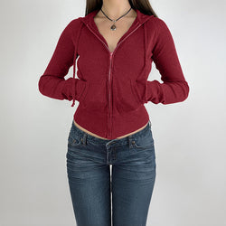 Temperament Slim-fit Short Zipper Cardigan Hooded Jacket Women's Clothing