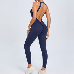 Back buckle yoga onesie women's peach hip backless sports quick-drying onesie