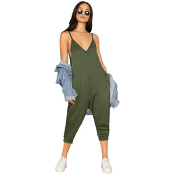 Solid color onesie, suspender, foot closure, long jumpsuit.