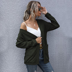 Casual Women's Basic Long Sleeve Solid Color Sweater Cardigan