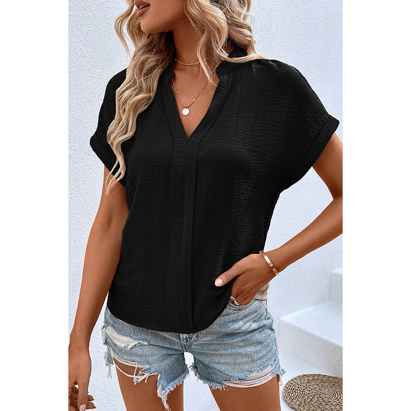 Casual Thin Breathable V-Neck Short Sleeve T-Shirt