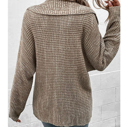 Fashion women's clothing tops autumn and winter new long-sleeved lapel sweater manufacturer