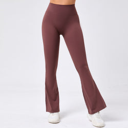 Wide Leg Tight Naked Hip Lift Yoga Flared Pants Dance High Waist Micro Pull Fitness Pants