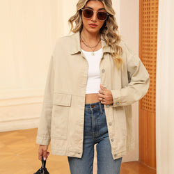 Versatile Skinny Retro Classic Loose Denim Jacket Top Women