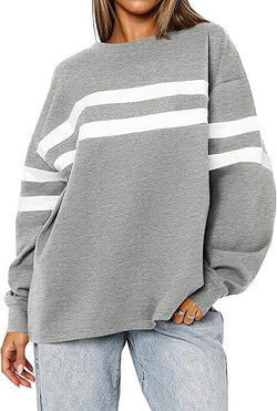 Women's oversized loose sweatshirt crew neck long-sleeved top casual pullover sweater