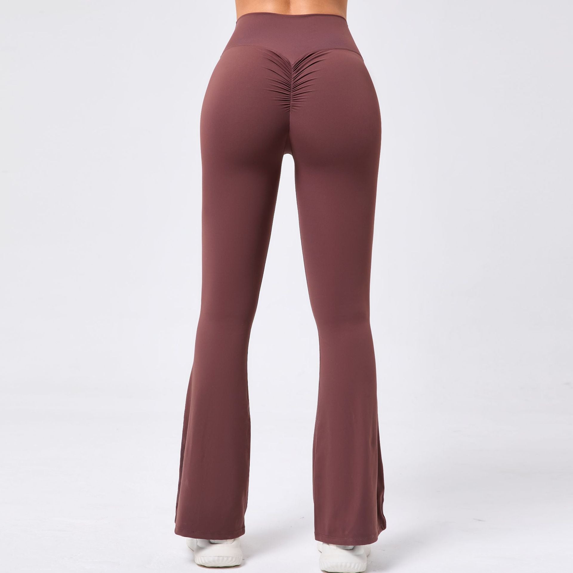 Wide Leg Tight Naked Hip Lift Yoga Flared Pants Dance High Waist Micro Pull Fitness Pants