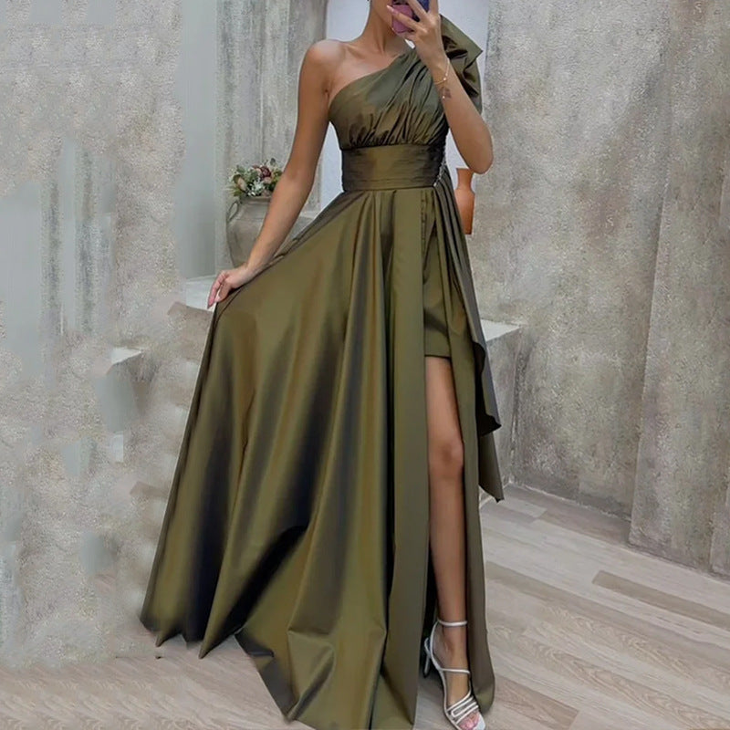 Ladies Elegant Dress Autumn Fashion Loose Dress Evening Dress