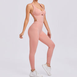 Double Adjustment Buckle Yoga Jumpsuit Women's Chest Pad Sexy Backless Sports Fitness Jumpsuit