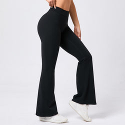 Peach hip lift yoga V waist flared pants fitness sports wide legs slightly high waist quick drying yoga pants