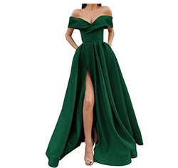 Summer dress, European and American cross-border dark V-neck ebay satin multi-color dress evening dress