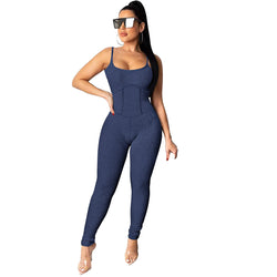 Suspender jumpsuit ribbed jumpsuit tights