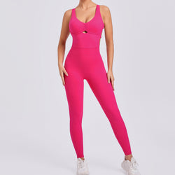 Double Adjustment Buckle Yoga Jumpsuit Women's Chest Pad Sexy Backless Sports Fitness Jumpsuit