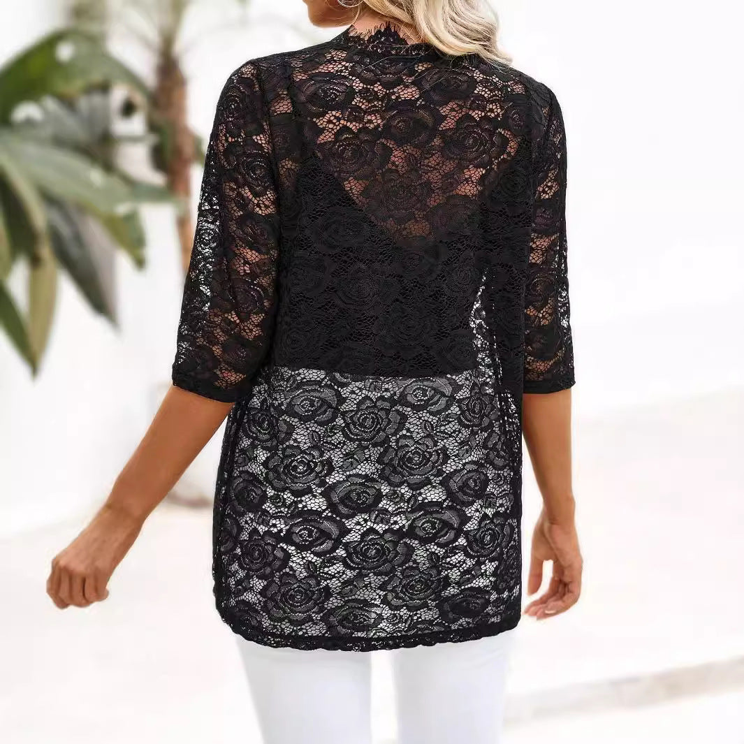 Splicing Fashion Lace Lace Jacket Top