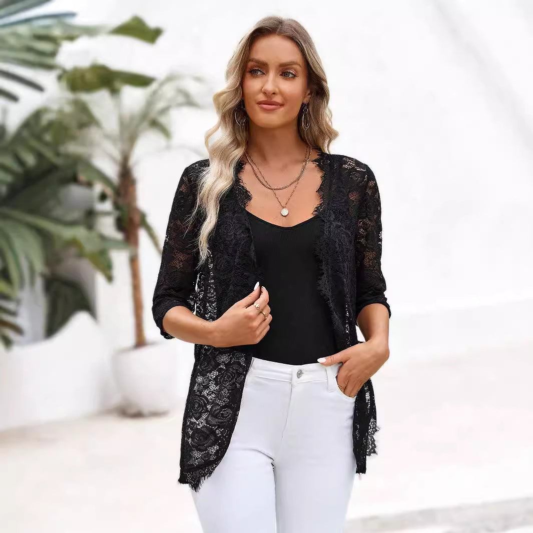 Splicing Fashion Lace Lace Jacket Top