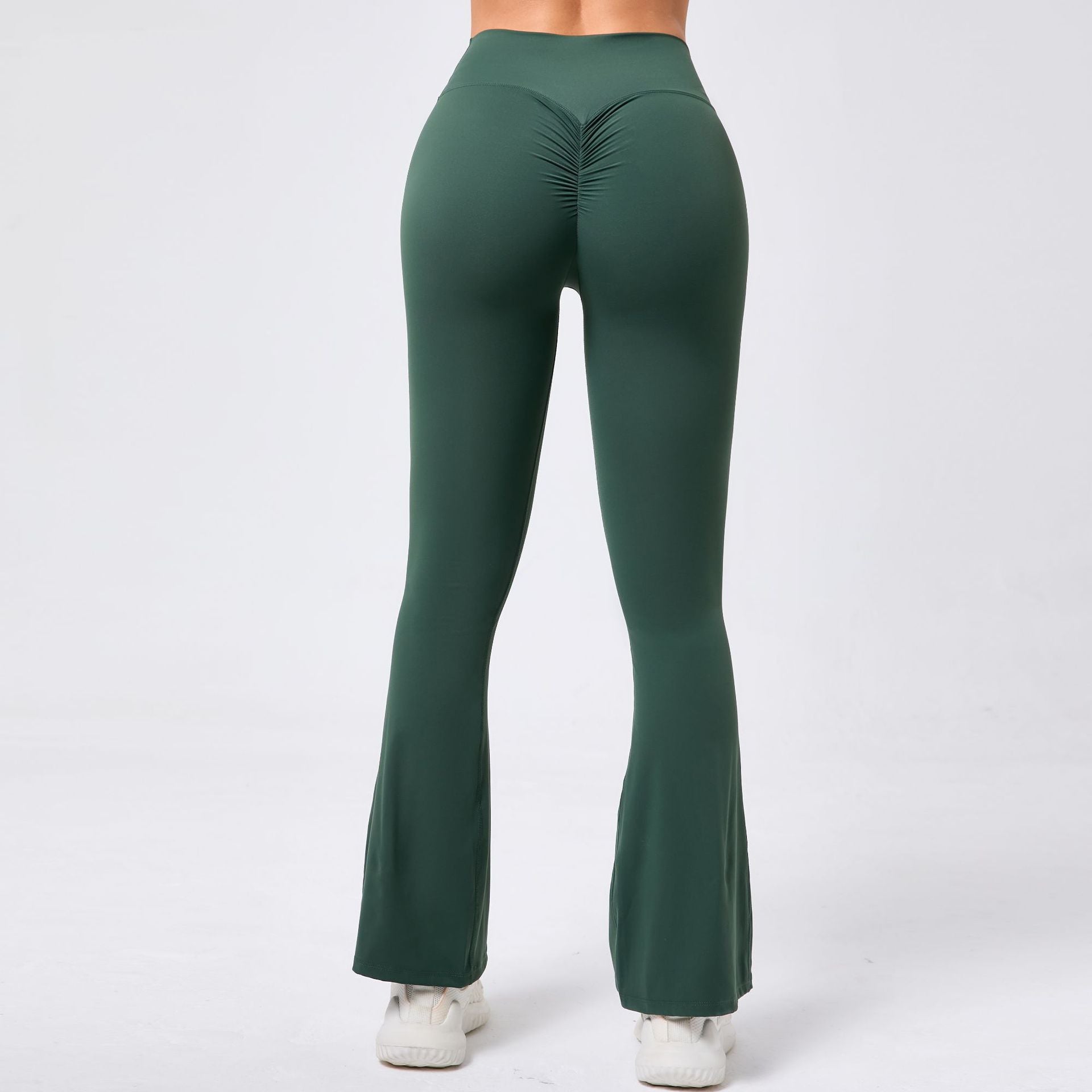 Wide Leg Tight Naked Hip Lift Yoga Flared Pants Dance High Waist Micro Pull Fitness Pants