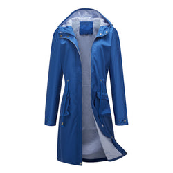 Anti-splash hooded solid color top striped lining straight jacket