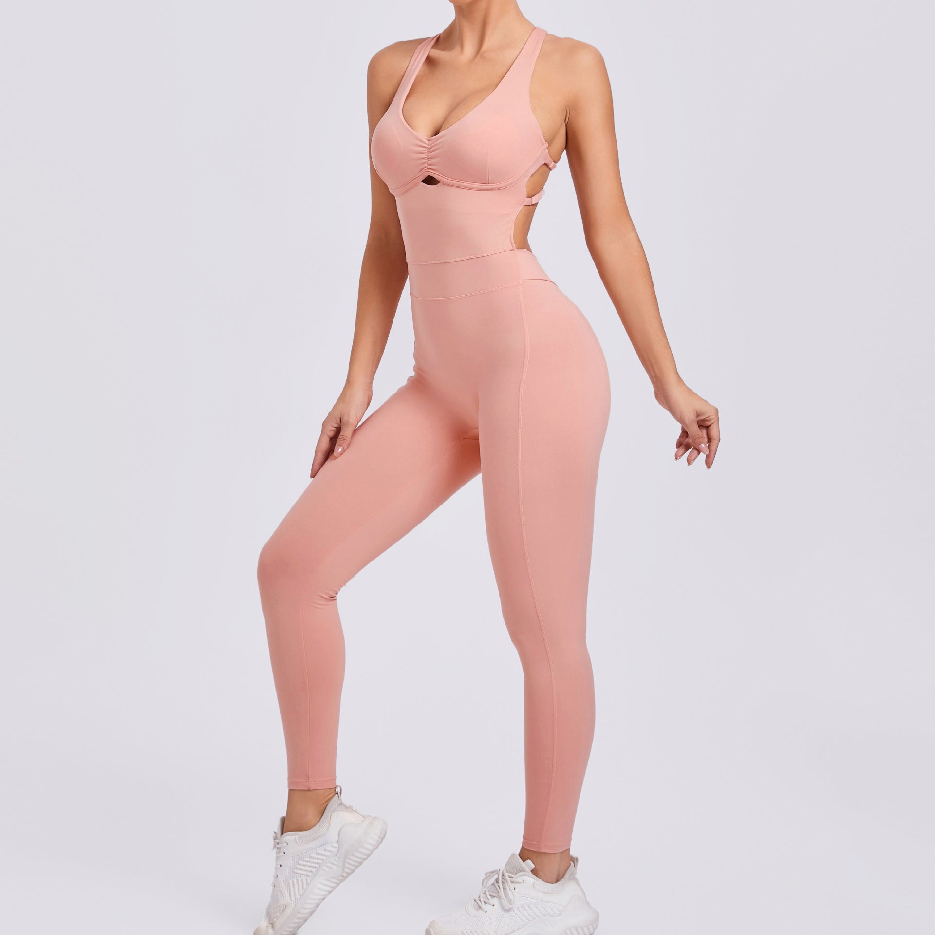 Double Adjustment Buckle Yoga Jumpsuit Women's Chest Pad Sexy Backless Sports Fitness Jumpsuit