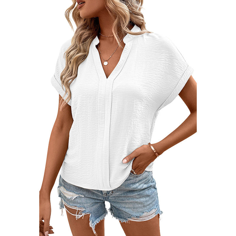 Casual Thin Breathable V-Neck Short Sleeve T-Shirt