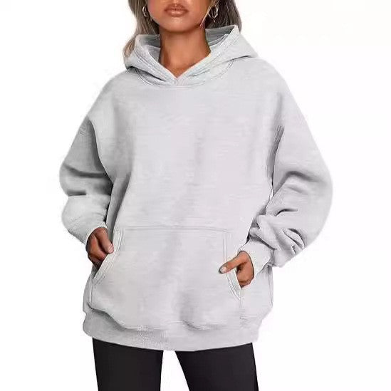 Down Sleeve Hooded Sweater Women's Autumn Thick Hooded Sweater