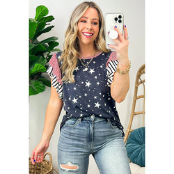 Short Sleeve Crew Neck Pullover Women's Fashion Versatile Multi-Color Printed T-Shirt Women