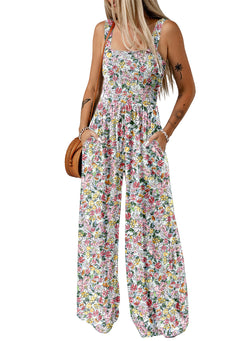 Women's suspender trousers cross-border autumn explosion floral printing sleeveless jumpsuit women