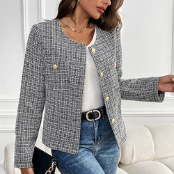 Xiaoxiangfeng top design jacket cross-border plaid cardigan