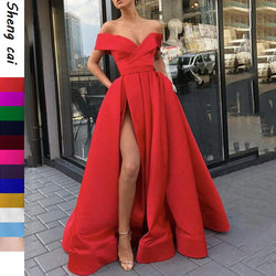 Summer dress, European and American cross-border dark V-neck ebay satin multi-color dress evening dress