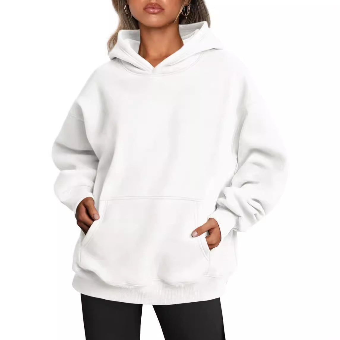 Down Sleeve Hooded Sweater Women's Autumn Thick Hooded Sweater