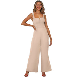 Sleeveless off-the-shoulder halter trousers waist and thin jumpsuit