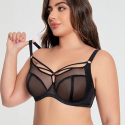 Large size underwear, women's big breasts are small, anti-sagging, gathering and breathable mesh, large cup fat MM bra.