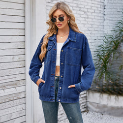 New retro washed denim jacket top