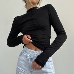 Half turtleneck bottoming shirt tights women