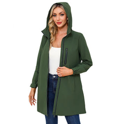 European and American anti-splashing trench coat women's hooded long-sleeved spring and autumn coat loose casual windproof cross-border women's clothing M24WB33P