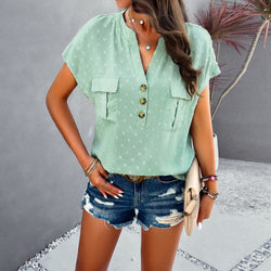 Women's Spring and Summer Casual V-Neck Top