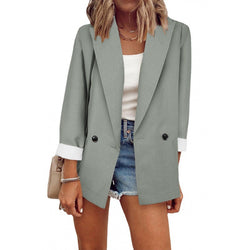 Solid color small suit single long-sleeved spring and autumn blazer