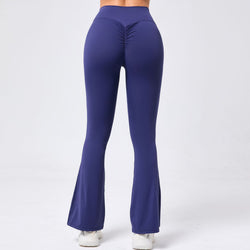 Wide Leg Tight Naked Hip Lift Yoga Flared Pants Dance High Waist Micro Pull Fitness Pants